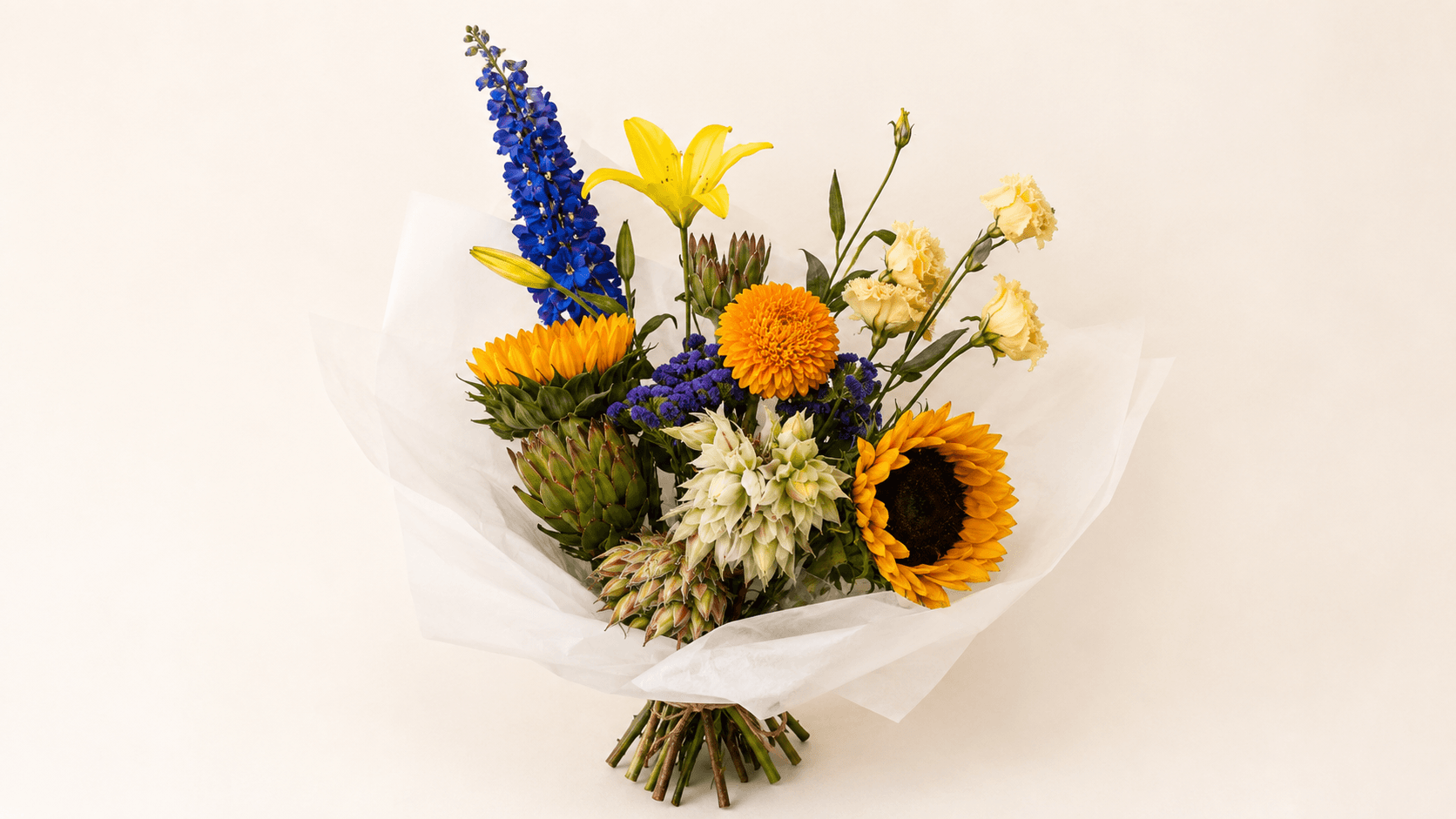 Blue Yellow bouquet